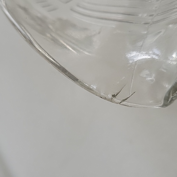 VTG HAZEL ATLAS GLASS JUICER/REAMER SWIRL ART DECO HANDLE SPOUT CRISS CROSS - Picture 5 of 5